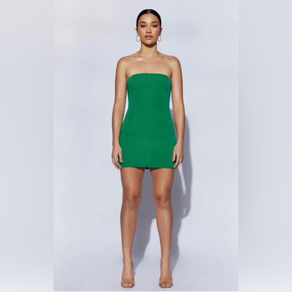 meshki maci crepe mini dress green NWT - Picture 2 of 5